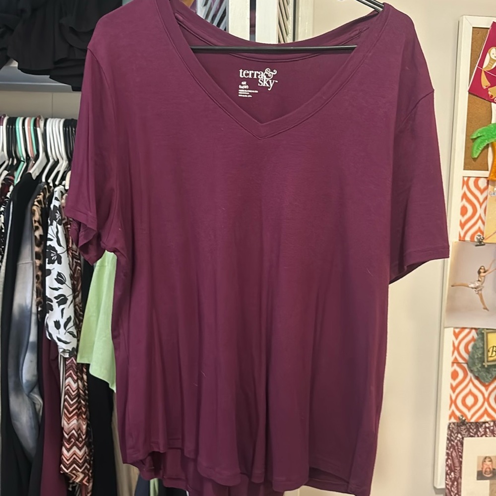 Maroon V neck tshirt